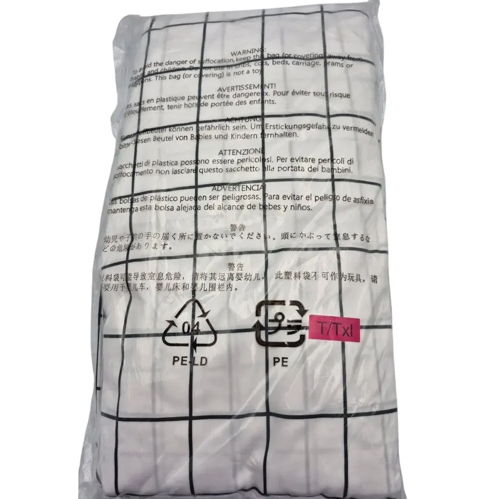 Twin XL Sheet Set White Black Checks NEW in Package Classic Preppy